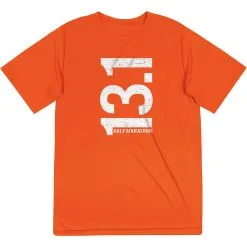 Men's Running Short Sleeve Tech Tee - 13.1 Half Marathon Vertical -goneforarun Sales 2023 tr 18932 ORANGE FLAT