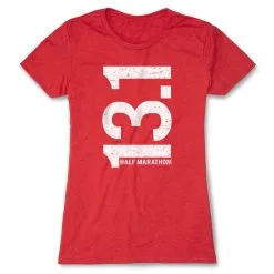 Women's Everyday Runners Tee 13.1 Half Marathon Vertical 20 Women's Everyday Runners Tee 13.1 Half Marathon Vertical -goneforarun Sales 2023 tr 18945 RED