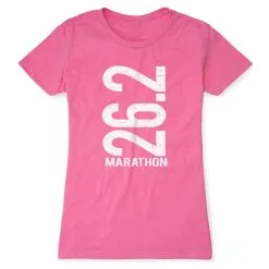 Women's Everyday Runners Tee 26.2 Marathon Vertical -goneforarun Sales 2023 tr 18946 HOTPINK