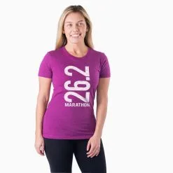 Women's Everyday Runners Tee 26.2 Marathon Vertical -goneforarun Sales 2023 tr 18946 LUSHBERRY MODEL