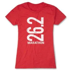 Women's Everyday Runners Tee 26.2 Marathon Vertical -goneforarun Sales 2023 tr 18946 RED