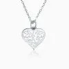 Sterling Silver Filigree Runner Heart Necklace -goneforarun Sales 2023 tr 18993 SS SMALLCABLELINK