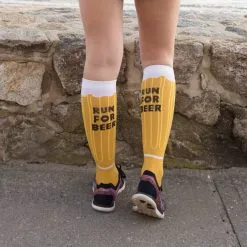 Woven Yakety Yak! Knee High Socks - Will Run For Beer (Amber/Brown/White) -goneforarun Sales 2023 tr 19627 8