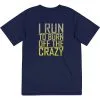 Men's Running Short Sleeve Tech Tee - I Run To Burn Off The Crazy -goneforarun Sales 2023 tr 20760 NAVY FLAT