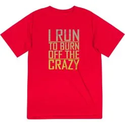 Men's Running Short Sleeve Tech Tee - I Run To Burn Off The Crazy -goneforarun Sales 2023 tr 20760 RED FLAT