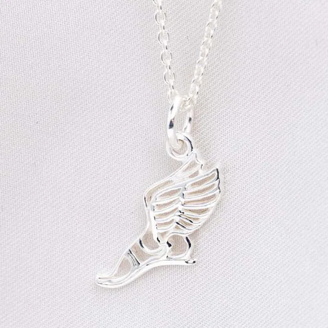 Sterling Silver Runner Winged Foot Necklace 4 Sterling Silver Runner Winged Foot Necklace - Image 2