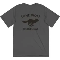 Men's Running Short Sleeve Tech Tee - Run Club Lone Wolf -goneforarun Sales 2023 tr 21453 GRAPHITE FLAT