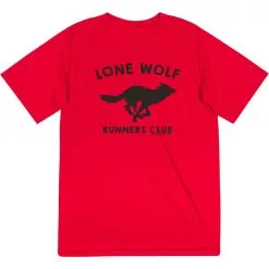 Men's Running Short Sleeve Tech Tee - Run Club Lone Wolf -goneforarun Sales 2023 tr 21453 RED FLAT