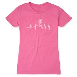 Womens Everyday Runners Tee Heart Beat Female Runner -goneforarun Sales 2023 tr 21956 HOTPINK