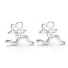 Sterling Silver Mini Running Stick Figure Post Earrings -goneforarun Sales 2023 tr 22528 p