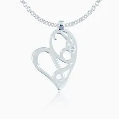 Sterling Silver 26.2 Marathon Heart Necklace