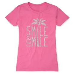 Womens Everyday Runners Tee Smile Every Mile -goneforarun Sales 2023 tr 32995 HOTPINK