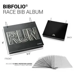 BibFOLIO® Race Bib Album - Inspire To Run -goneforarun Sales 2023 tr 33033 BLACKWHITE DETAILS