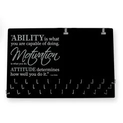 Running Large Hooked On Medals And Bib Hanger - Ability Is What You Are Capable Of Doing -goneforarun Sales 2023 tr 33809 BLACK EMPTY