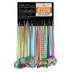Running Large Hooked On Medals And Bib Hanger - Ability Is What You Are Capable Of Doing -goneforarun Sales 2023 tr 33809 BLACK FULLVIEW