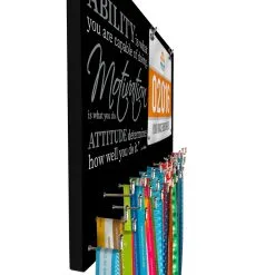 Running Large Hooked On Medals And Bib Hanger - Ability Is What You Are Capable Of Doing -goneforarun Sales 2023 tr 33809 BLACK PROFILE