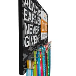 Running Large Hooked On Medals And Bib Hanger - Always Earned Never Given 13 Running Large Hooked On Medals And Bib Hanger - Always Earned Never Given -goneforarun Sales 2023 tr 33810 GRAY PROFILE