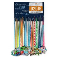 Running Large Hooked On Medals And Bib Hanger - Courage To Start -goneforarun Sales 2023 tr 33814 WHITE FULLVIEW