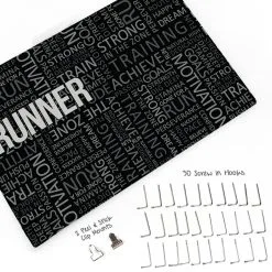 Running Large Hooked On Medals And Bib Hanger - Running Inspiration -goneforarun Sales 2023 tr 33827 BLACK WHATSINCLUDED