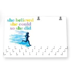Running Large Hooked On Medals And Bib Hanger - She Believed She Could -goneforarun Sales 2023 tr 33829 PINK EMPTY