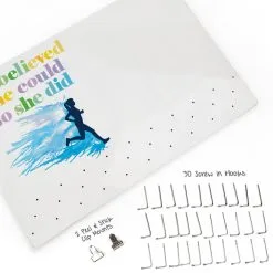 Running Large Hooked On Medals And Bib Hanger - She Believed She Could -goneforarun Sales 2023 tr 33829 PINK WHATSINCLUDED