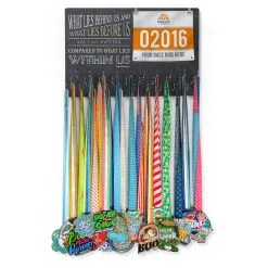 Running Large Hooked On Medals And Bib Hanger - What Lies Within Us -goneforarun Sales 2023 tr 33831 YELLOWBLUE FULLVIEW