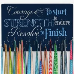 Running Large Hooked On Medals Hanger - Courage To Start