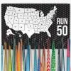 Running Large Hooked On Medals Hanger - Run 50 -goneforarun Sales 2023 tr 34047 GRAY CLOSEUP
