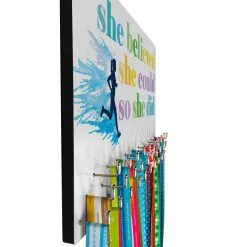 Running Large Hooked On Medals Hanger - She Believed She Could So She Did -goneforarun Sales 2023 tr 34064 WHITE PROFILE