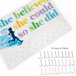 Running Large Hooked On Medals Hanger - She Believed She Could So She Did -goneforarun Sales 2023 tr 34064 WHITE WHATSINCLUDED