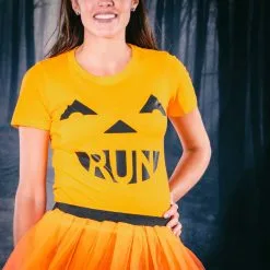 Running Short Sleeve T-Shirt - Pumpkin Run -goneforarun Sales 2023 tr 34290 ORANGE FFEMALE LIFESTYLE 1