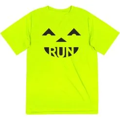 Men's Running Short Sleeve Tech Tee - Pumpkin Run -goneforarun Sales 2023 tr 34291 SAFETYYELLOW FLAT