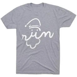 Running Short Sleeve T-Shirt - Santa Run Face 23 Running Short Sleeve T-Shirt - Santa Run Face -goneforarun Sales 2023 tr 34468 GRAY FLAT