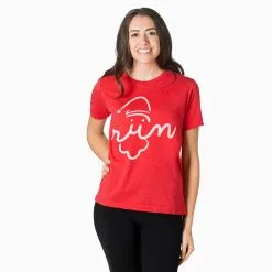 Running Short Sleeve T-Shirt - Santa Run Face 18 Running Short Sleeve T-Shirt - Santa Run Face -goneforarun Sales 2023 tr 34468 RED FEMALEGFAR