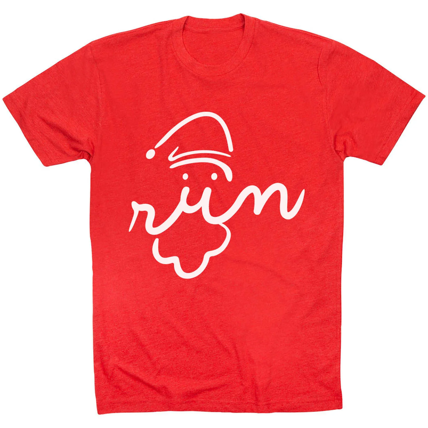 Running Short Sleeve T-Shirt - Santa Run Face 3 Running Short Sleeve T-Shirt - Santa Run Face
