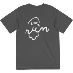 Men's Running Short Sleeve Tech Tee - Santa Run Face -goneforarun Sales 2023 tr 34496 GRAPHITE FLAT