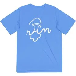 Men's Running Short Sleeve Tech Tee - Santa Run Face -goneforarun Sales 2023 tr 34496 LIGHTBLUE FLAT