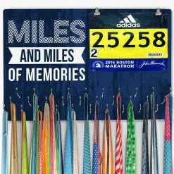 Running Large Hooked On Medals And Bib Hanger - Miles And Miles Of Memories