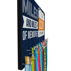 Running Large Hooked On Medals And Bib Hanger - Miles And Miles Of Memories -goneforarun Sales 2023 tr 34861 CHALKBOARD PROFILE