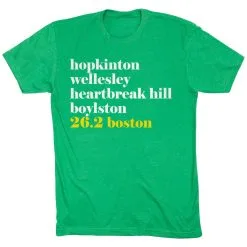 Running Short Sleeve T-Shirt - Run Mantra Boston  -goneforarun Sales 2023 tr 35342 GREEN FLAT