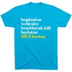 Running Short Sleeve T-Shirt - Run Mantra Boston  -goneforarun Sales 2023 tr 35342 TURQUOISE FLAT