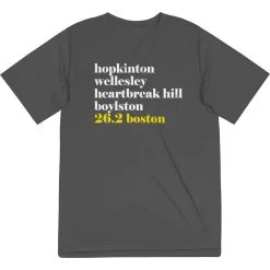 Men's Running Short Sleeve Tech Tee - Run Mantra Boston -goneforarun Sales 2023 tr 35346 GRAPHITE FLAT
