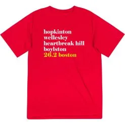 Men's Running Short Sleeve Tech Tee - Run Mantra Boston -goneforarun Sales 2023 tr 35346 RED FLAT