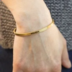 InspireME Cuff Bracelet - Believe -goneforarun Sales 2023 tr 35404 GOLD 6