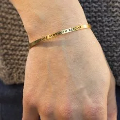InspireME Cuff Bracelet - Courage Strength Resolve -goneforarun Sales 2023 tr 35406 GOLD 6
