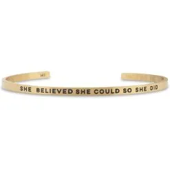 InspireME Cuff Bracelet - She Believed She Could