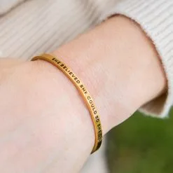 InspireME Cuff Bracelet - She Believed She Could -goneforarun Sales 2023 tr 35408 MODEL GOLD