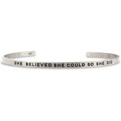 InspireME Cuff Bracelet - She Believed She Could -goneforarun Sales 2023 tr 35408 SILVER