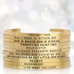 InspireME Cuff Bracelet - She Is Brave -goneforarun Sales 2023 tr 35409 GOLD 9