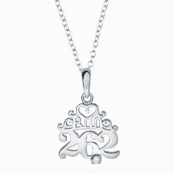 Sterling Silver Princess 26.2 Marathon Necklace